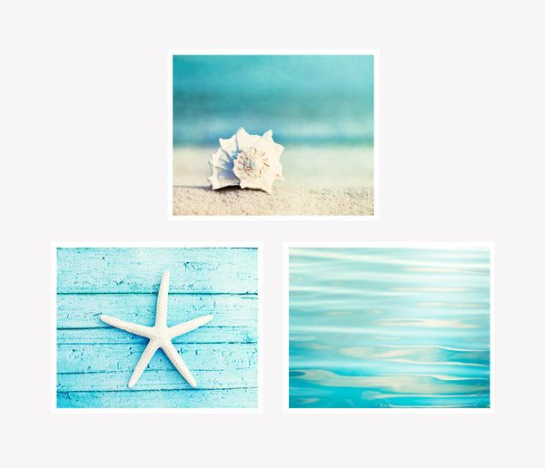 Aqua Beach Photography Art Set by carolyncochrane.com
