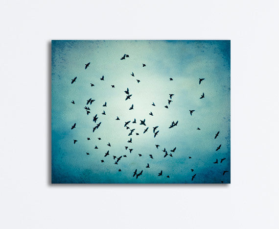 Blue Birds Flying Canvas Art by carolyncochrane.com