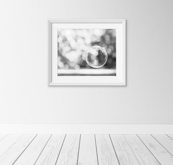 Black and White Bathroom Bubble Art by carolyncochrane.com