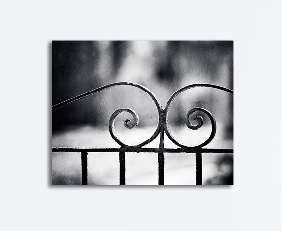 Black and White Gate Canvas by carolyncochrane.com