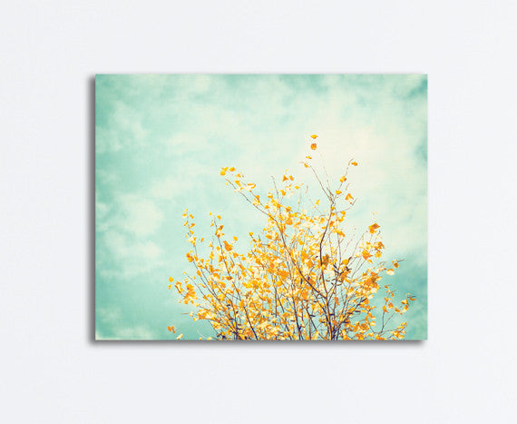 Mint Yellow Nature Decor, Canvas Photography by carolyncochrane.com