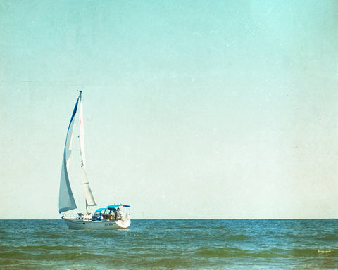 Blue Sailboat Art Photography by carolyncochrane.com