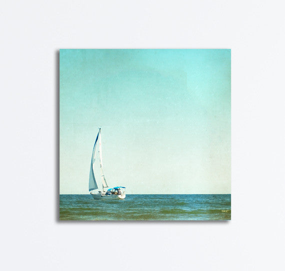 Blue Sailboat Photography Canvas by carolyncochrane.com