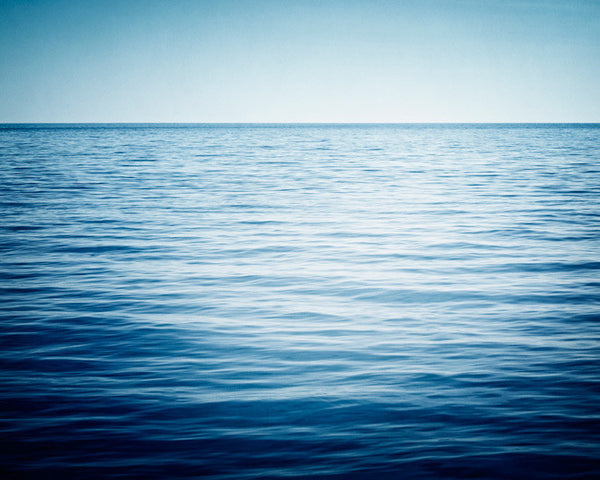 Dark Blue Minimal Ocean Photography Print by carolyncochrane.com