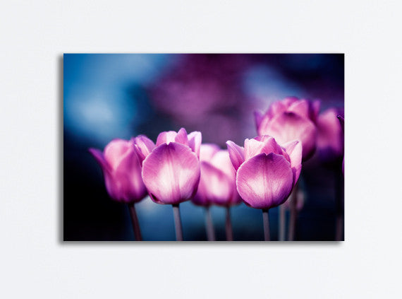 Dark Blue Pink Flower Canvas by carolyncochrane.com