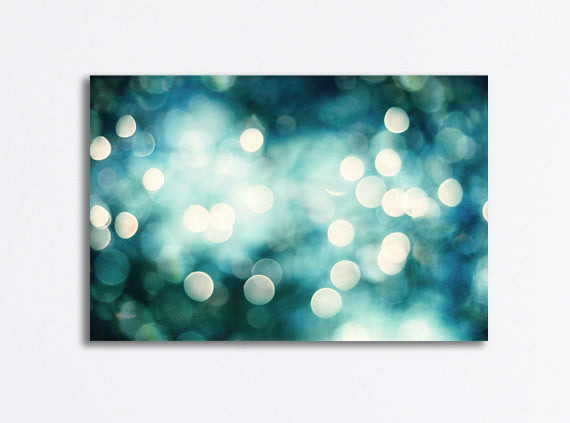 Teal Abstract Lights Canvas by carolyncochrane.com