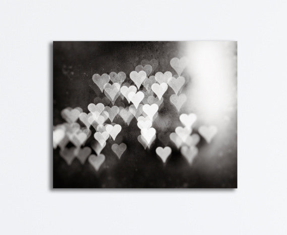 Black and White Hearts Canvas by carolyncochrane.com